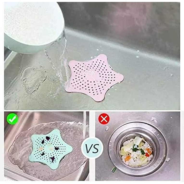 1pc Random Color Star Shape Drain Hair Catcher For Kitchen Sink, Bathroom  Shower Floor Drain And Drain Stopper