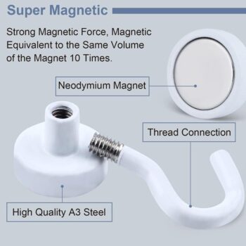 Buy Strong Neodymium Magnet Hooks for Hanging, Magnetic Holder, Fishing Hook  (KDB-2271186)
