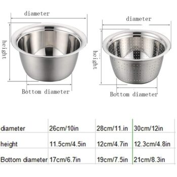 Swadish Colander- Basin 3 In 1 Colander, Grater Strainer and Drain Basket Salad Maker Bowl