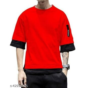 TRYTHIS Cotton Red Men's T-Shirt