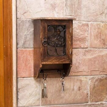 Wooden Wall Hanging Decorative Key Rack Cabinet