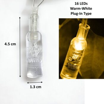 16 LED Bottle Shape Warm White Decorative String Light
