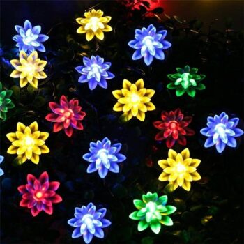 16 LED Multicolor Decorative Lotus Flower String Light