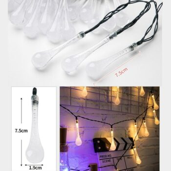 16 LED Warm White Decorative Waterdrop String Light