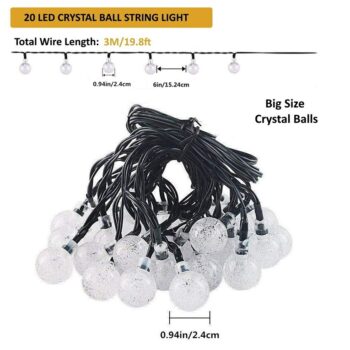 20 LED Multicolor Decorative Big Crystal Ball String Light