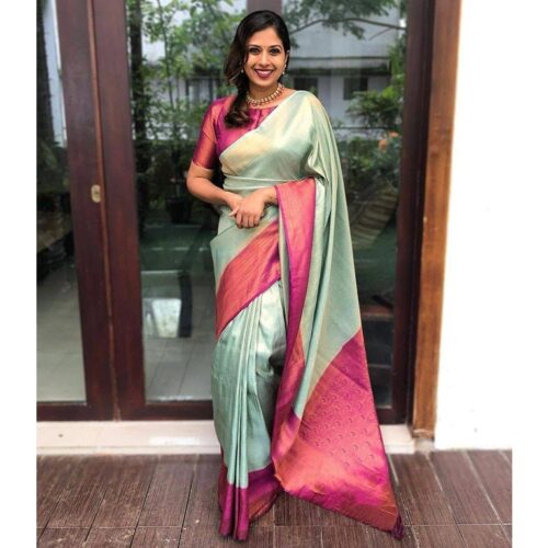 Beautiful Zari Weaving Banarasi Silk Saree