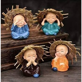 Cap Monk Lamba Little Monk Doll Decorative Showpiece - Pack of 4