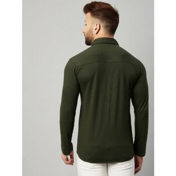 Cotton Blend Color Block Full Sleeves Regular Fit Men's Casual Shirt
