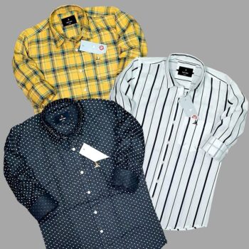 Cotton Full Sleeves Regular Fit Casual Men Shirt - Pack of 3