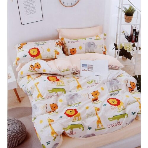 Glace Cotton Printed Skin Friendly Kids Double Bedsheet