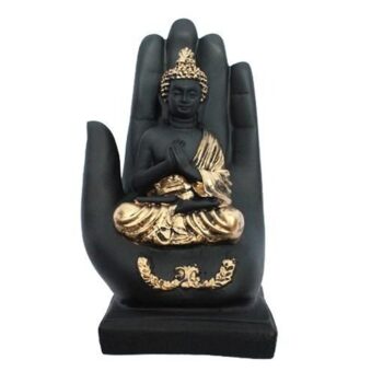 Golden Handcrafted Palm Buddha Showpiece