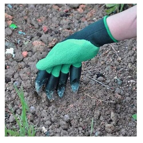 Heavy Duty Garden Farming Gloves Washable with Right Hand Fingertips ABS Claws for Digging and Gardening