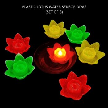 LED Water Sensor Floating Plastic Lotus (Box of 6)