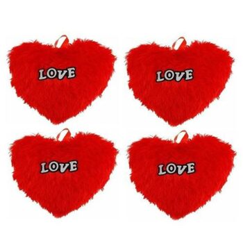 Love Red Heart Stuffed Cushion Pack of 4