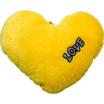 Love Yellow Heart Stuffed Cushion