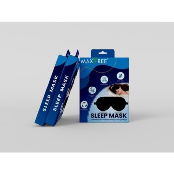 Maxtree Super Smooth Sleep Eye Mask and Blind Fold - Black Color