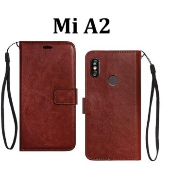 Mi A2 Flip Cover Magnetic Leather Wallet Case
