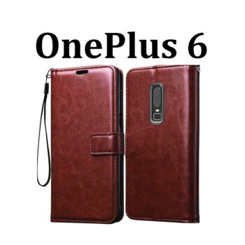 OnePlus 6 Flip Cover Magnetic Leather Wallet Case