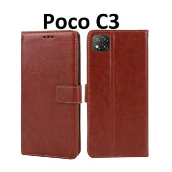 Poco C3 Flip Cover Magnetic Leather Wallet Case