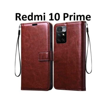 Redmi 10 Prime Flip Cover Magnetic Leather Wallet Case