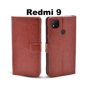 Redmi 9 Flip Cover Magnetic Leather Wallet Case
