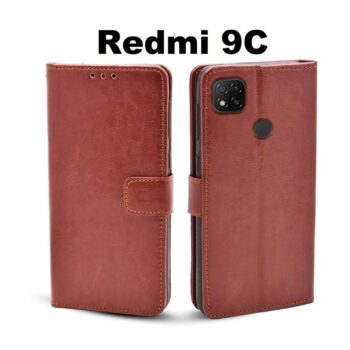 Redmi 9C Flip Cover Magnetic Leather Wallet Case