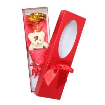 Rose and Teddy Bear Valentine Day Gift