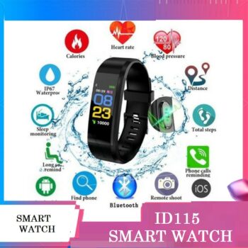 Smart ID115 Watch Smartwatch, with Smart Wallpapers, Heart Rate Monitor, Fitness Tracker, Step Count- Black