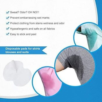 Sweat Pads For Underarms Disposable Highly Absorbent Sweat Pads Cotton Anti  Allergic, Anti Bacteria, Anti Smell