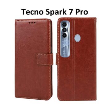 Tecno Spark 7 Pro Flip Cover Magnetic Leather Wallet Case