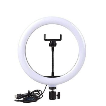10" Portable LED Ring Light with 3 Color Modes Dimmable Lighting