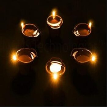 TED TECH Water Sensor Led Diyas Candle with Water Sensing Technology E-Diya, Warm Orange Ambient Lights, Battery Operated Led Candles for Home Decor, Festivals Decoration
