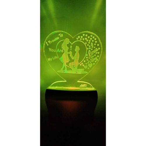 Acrylic 7 Color Changes LED Lovely Couple Night Lamp