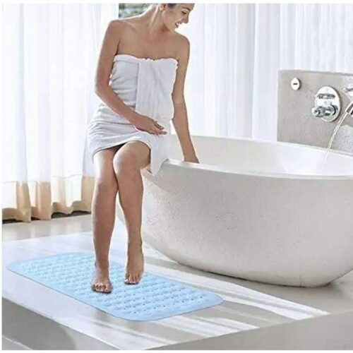 Anti Slip Bath Mat with Suction Cups Anti Bacterial Bathroom Linen for Bath Tub Toilet Kitchen