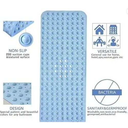 Anti Slip Bath Mat with Suction Cups Anti Bacterial Bathroom Linen for Bath Tub Toilet Kitchen 3