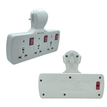 Aster 250 Volts Three pin Multi Plug Point Cordless Wall Socket Multi Outlet Extension Board with Fuse Protection