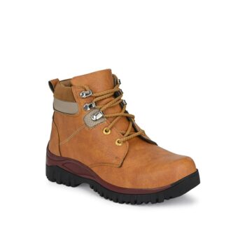 Men's Bucik Lace-Up Boots With Synthetic Leather