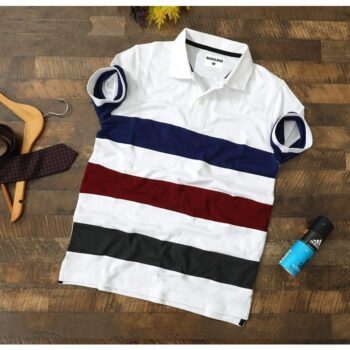 Cotton Color Block Half Sleeves Men's Polo T-Shirt