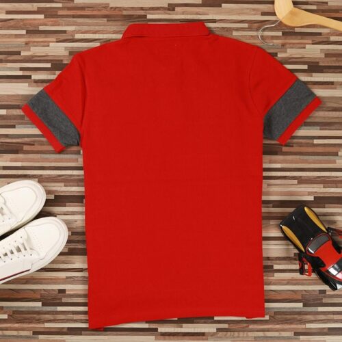 Cotton Stripes Half Sleeves Mens Polo T Shirt 1 8