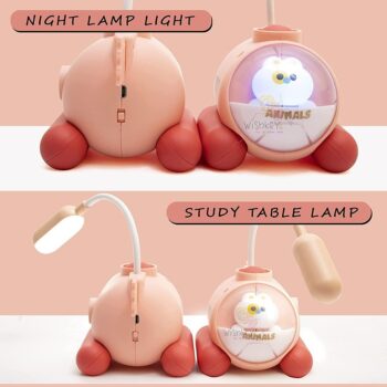 Desk Lamp-2 in 1 Cartoon Animal Shaped Study Desk Lamp with Led Light , Night Lamp, Study lamp