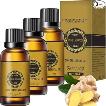 Ginger Oil for Swelling and Pain Relief, Care for Skin (90ML) (Pack of 3)