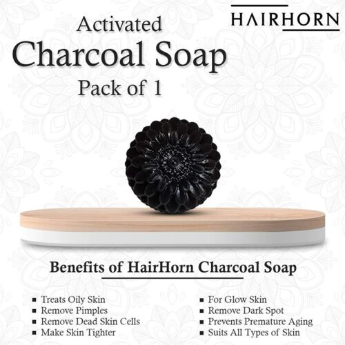Hairhorn Ayurvedic Activated Charcoal Soap Bar 100gm