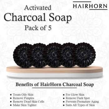 Hairhorn Ayurvedic Activated Charcoal Soap Handmade Organic Bath Bar