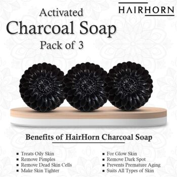 Hairhorn Ayurvedic Activated Charcoal Soap with Green Tea Extracts