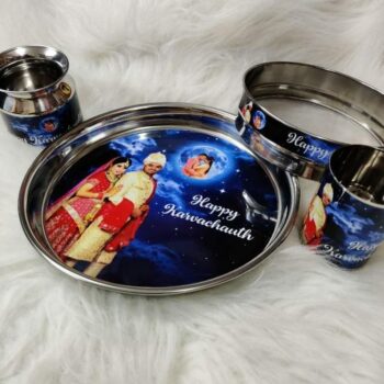 Personalized KarvaChauth Thali (Set of 4)