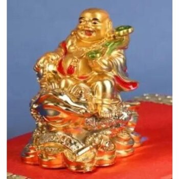 Laughing Buddha on Dragon for Good Fortune, Luck, Heath, Wealth and Prosperity - 8 cm