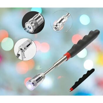 Magnetic Pick Up Tool-Telescoping Pickup with LED Light Retrieval for Hard to Reach Places Magnet Sticks