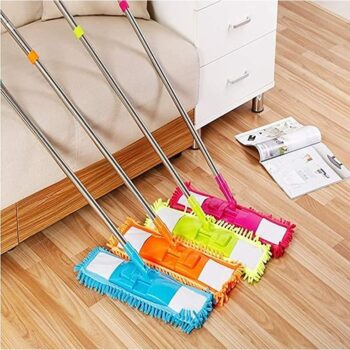 Microfiber Cleaning Mop - Microfiber Wet and Dry Flat Cleaning Mop with Telescopic Long Handle