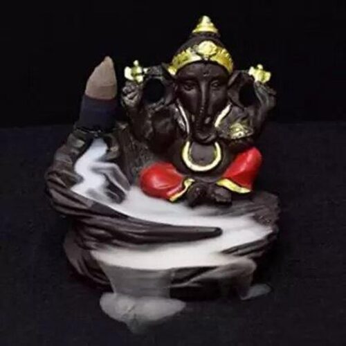 Smoke Ganesha Backflow incense burner with 10 Smoke Backflow Incense Cone - 10 cm