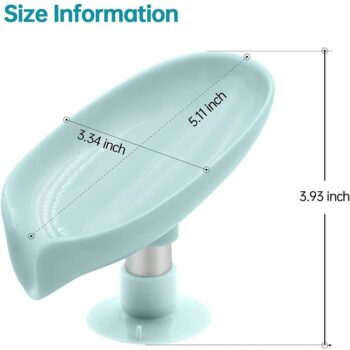 Soap Holder - Leaf Shape Self Draining Soap Holder With Suction Cup (Pack of 2)